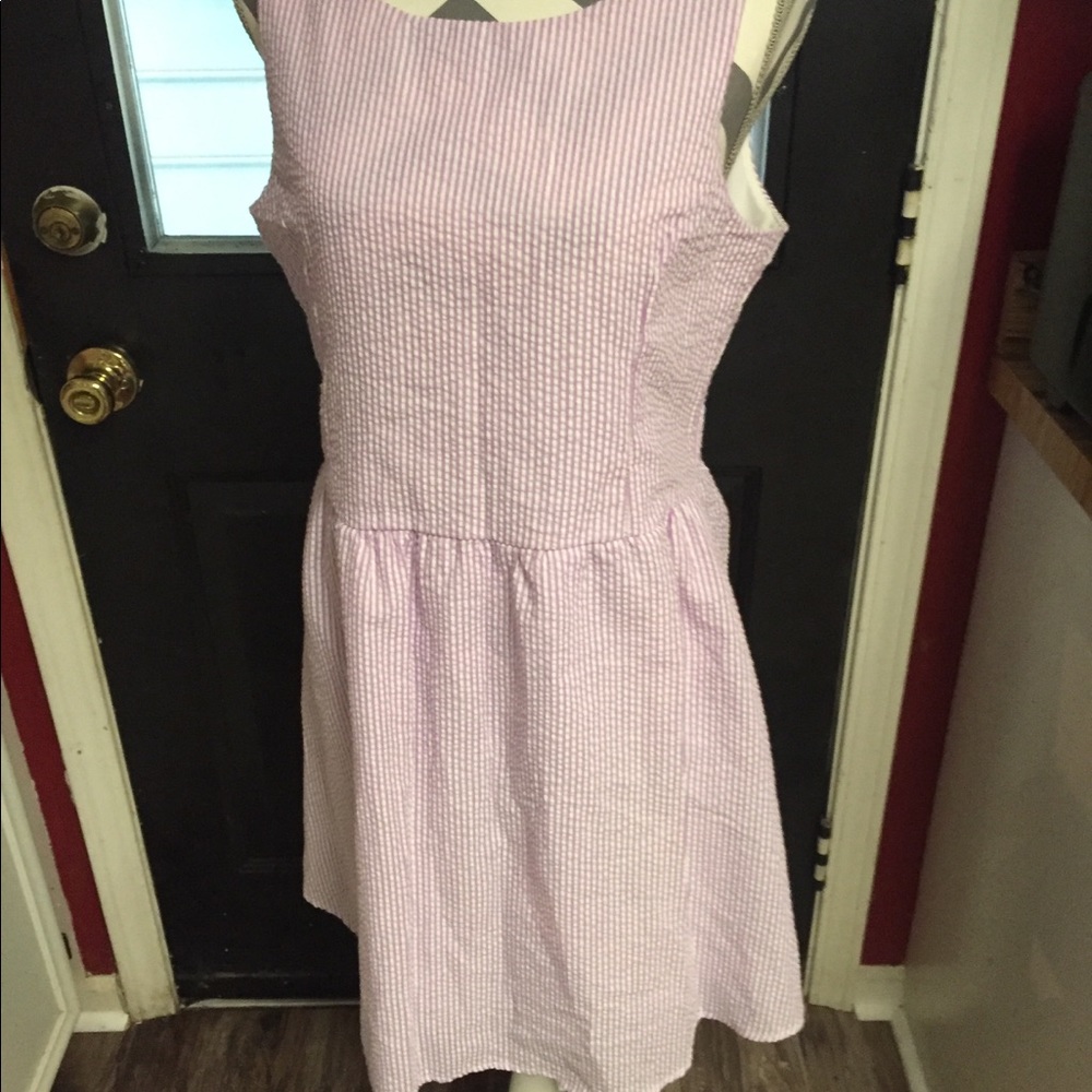 Size Med. purple striped dress. PeachLove